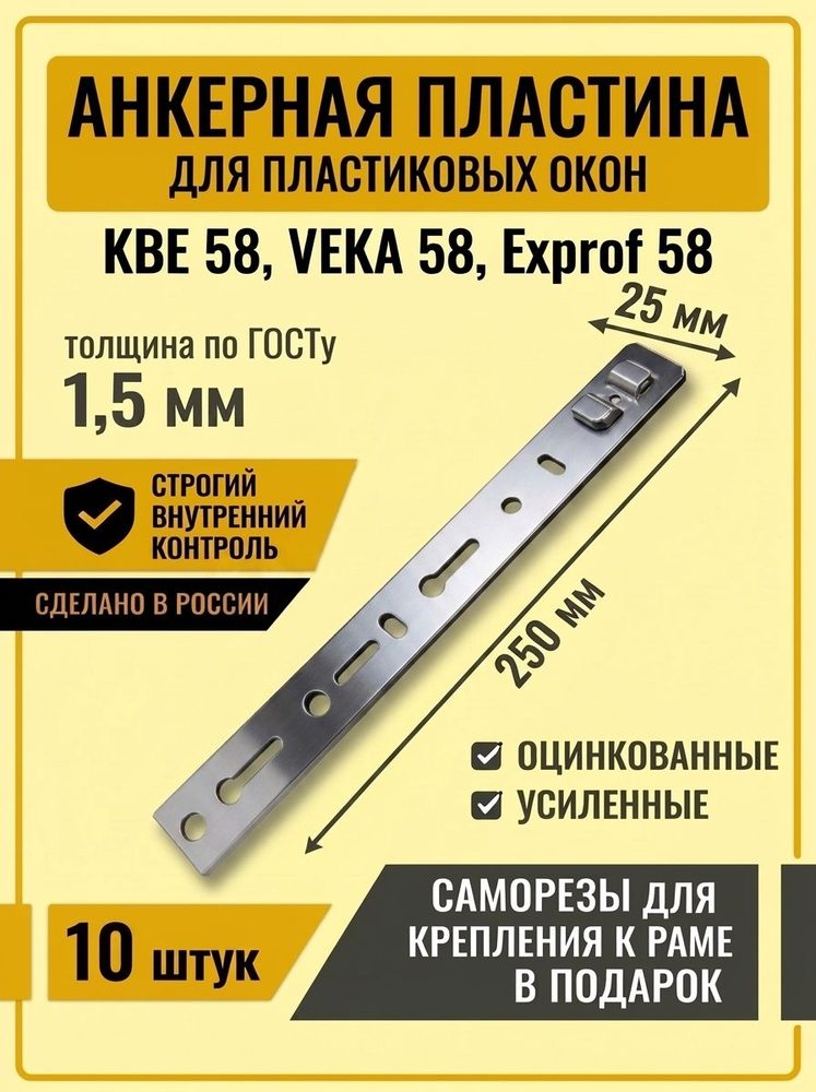 Анкерная пластина КВЕ 58 250мм